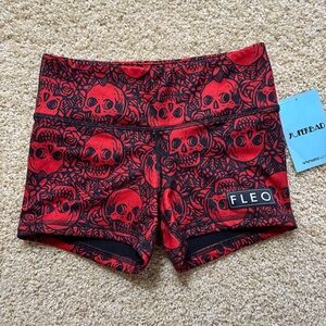 FLEO Mi Amor Skull Shirts Red Black Size